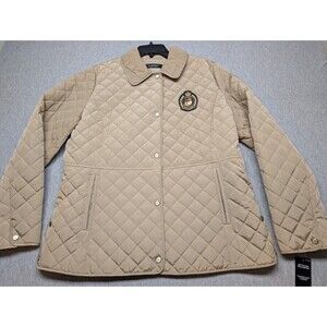 Ralph Lauren Corduroy Collar Crest Quilted Jacket Size XL Truffle Brown NWT